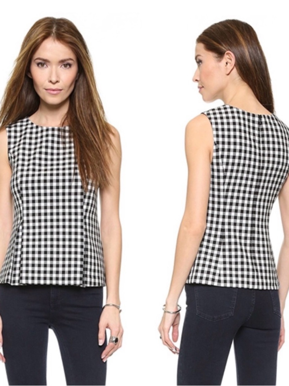 DVF Mallorie gingham top Size 2